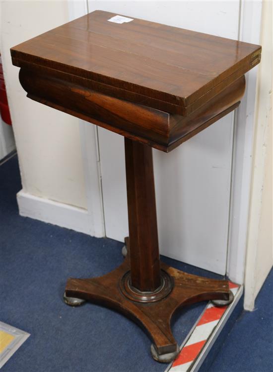 An early Victorian rosewood games table, W.1ft 6in.